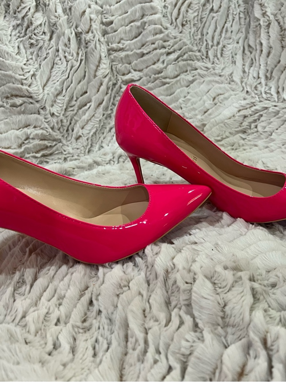 Patent Pointed-Toe Pumps in Bright Pink